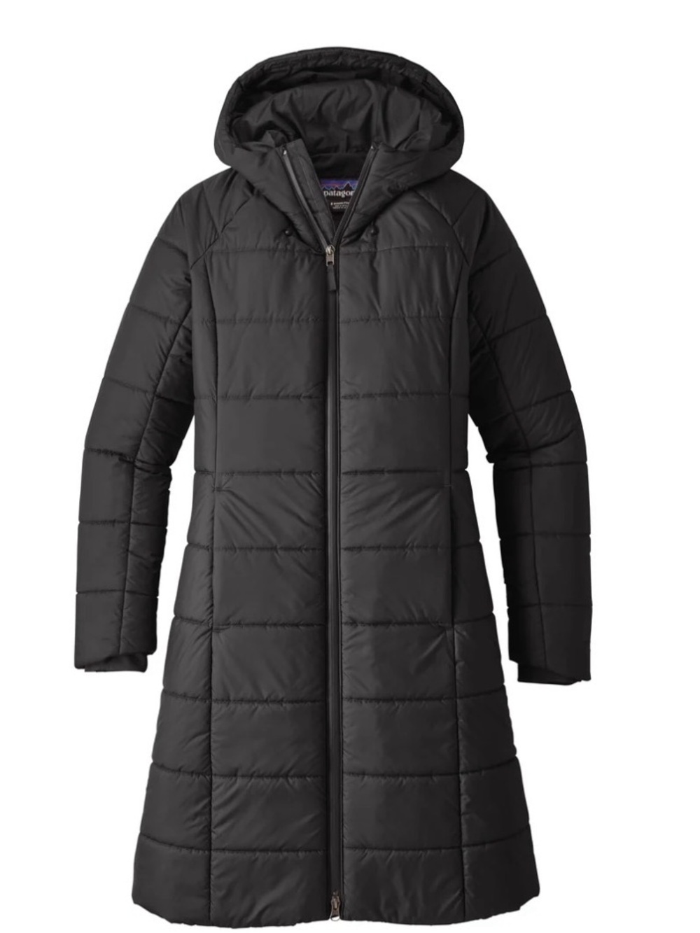 Patagonia Women's Black Transitional Parka Hooded Puffer Coat Jacket Size Large